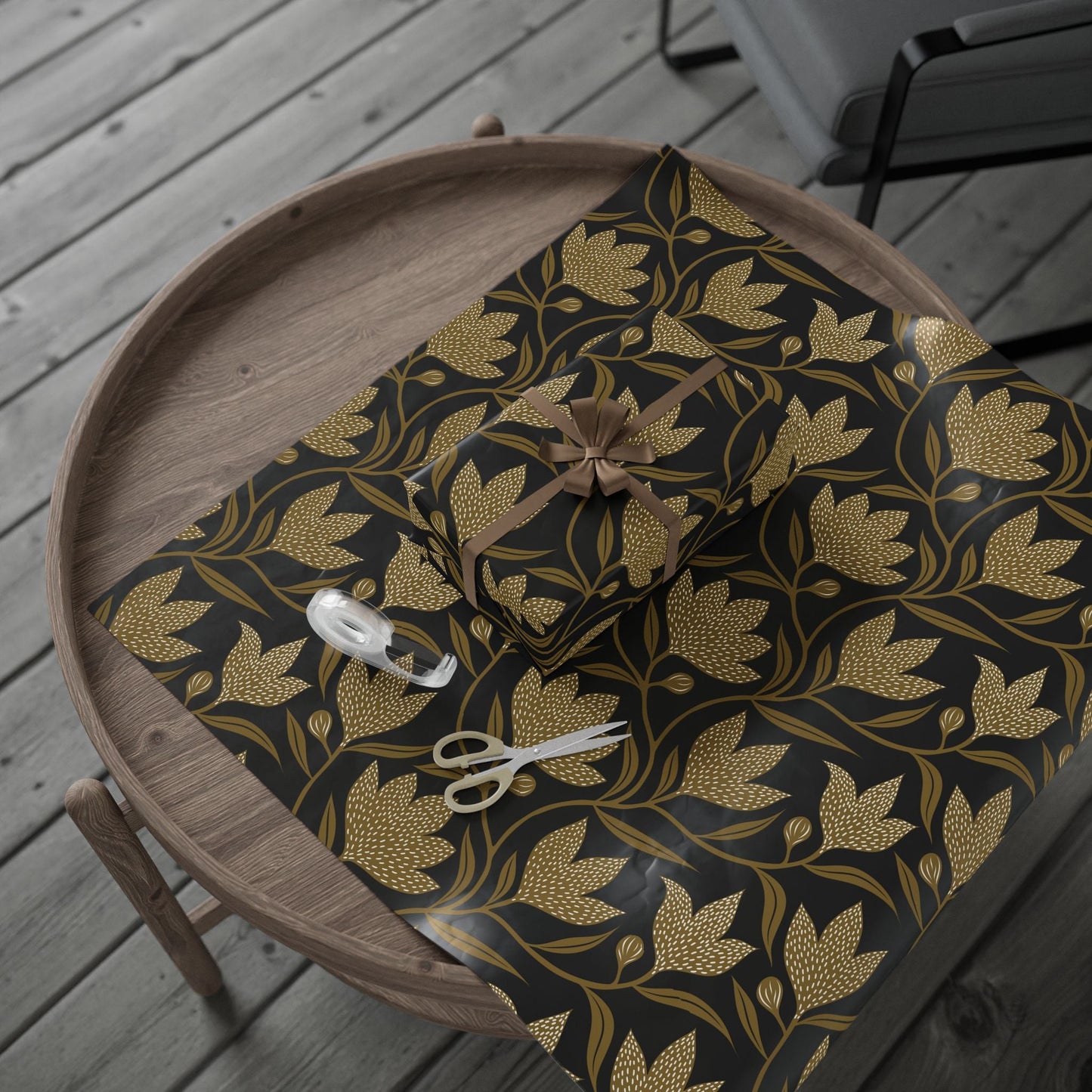 Gift Wrap | Black & Gold | Magnolia