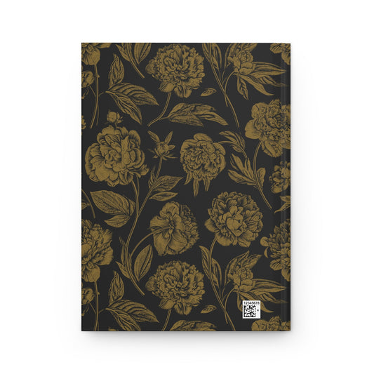 Hardcover Journal | Black & Gold | Peony