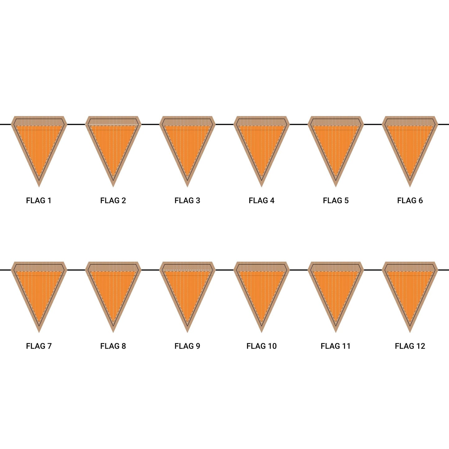 Flag Garland | Orange & White | Pinstripe