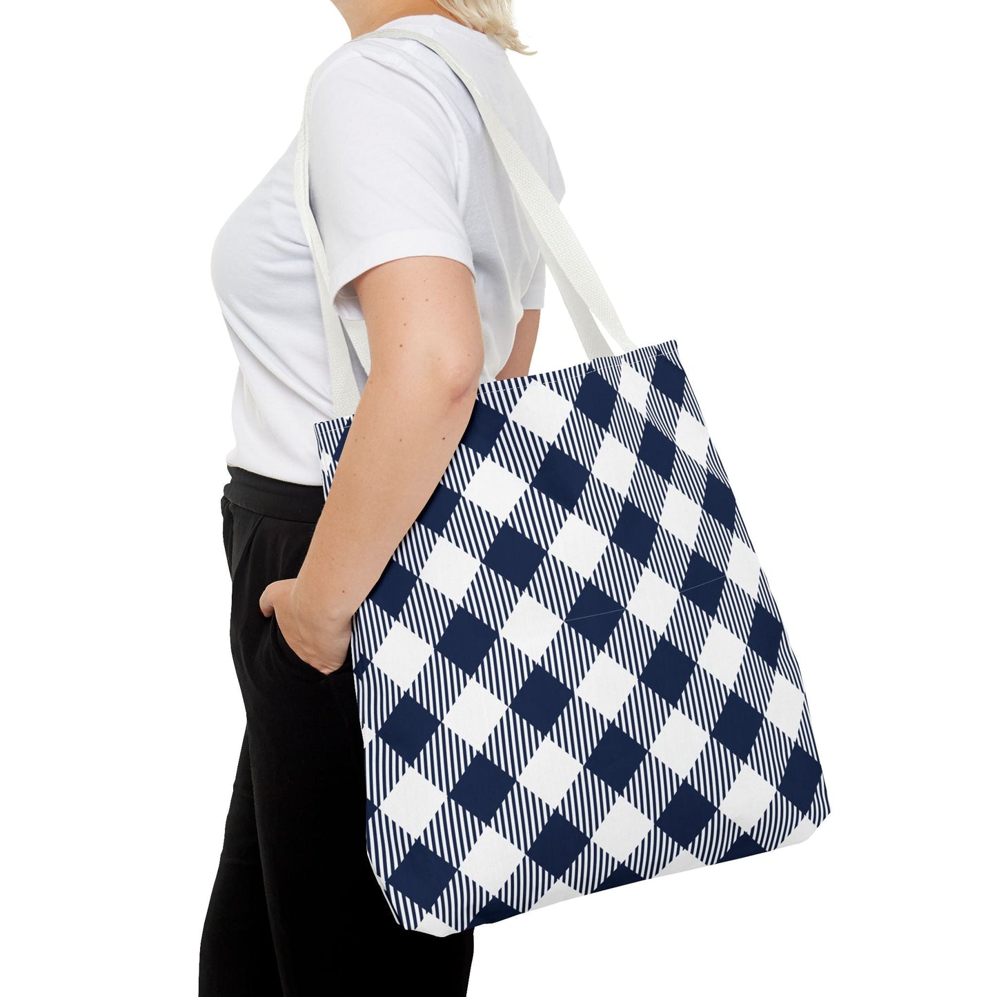 Tote Bag | Navy & White | Gingham