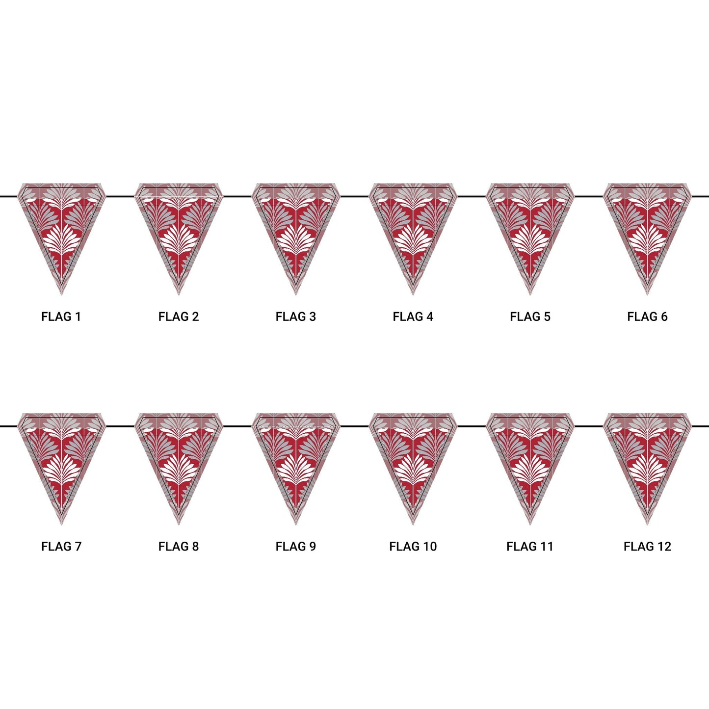 Flag Garland | Red & Gray | Deco