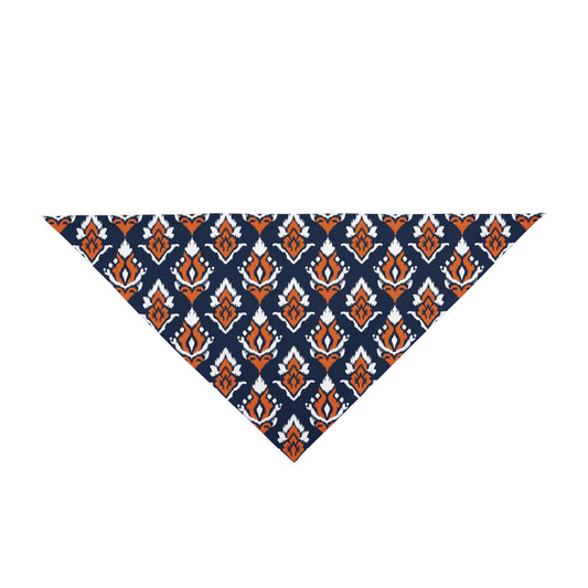 Pet Bandana | Orange & Blue | Ikat