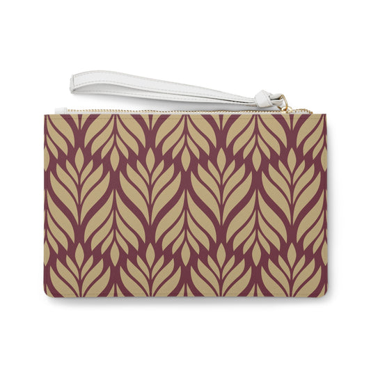 Clutch Bag | Maroon & Gold | Palm