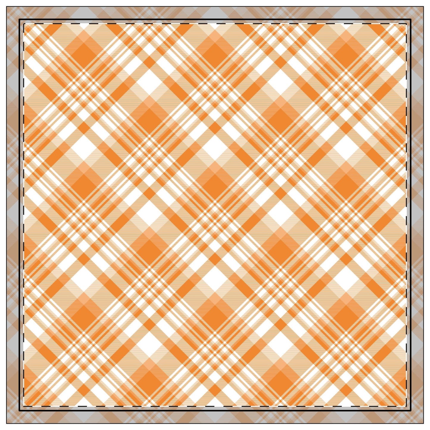 Napkin 4-set | Orange & White | Tartan