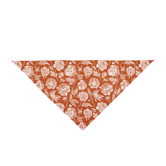 Pet Bandana | Dark Orange & White | Peony