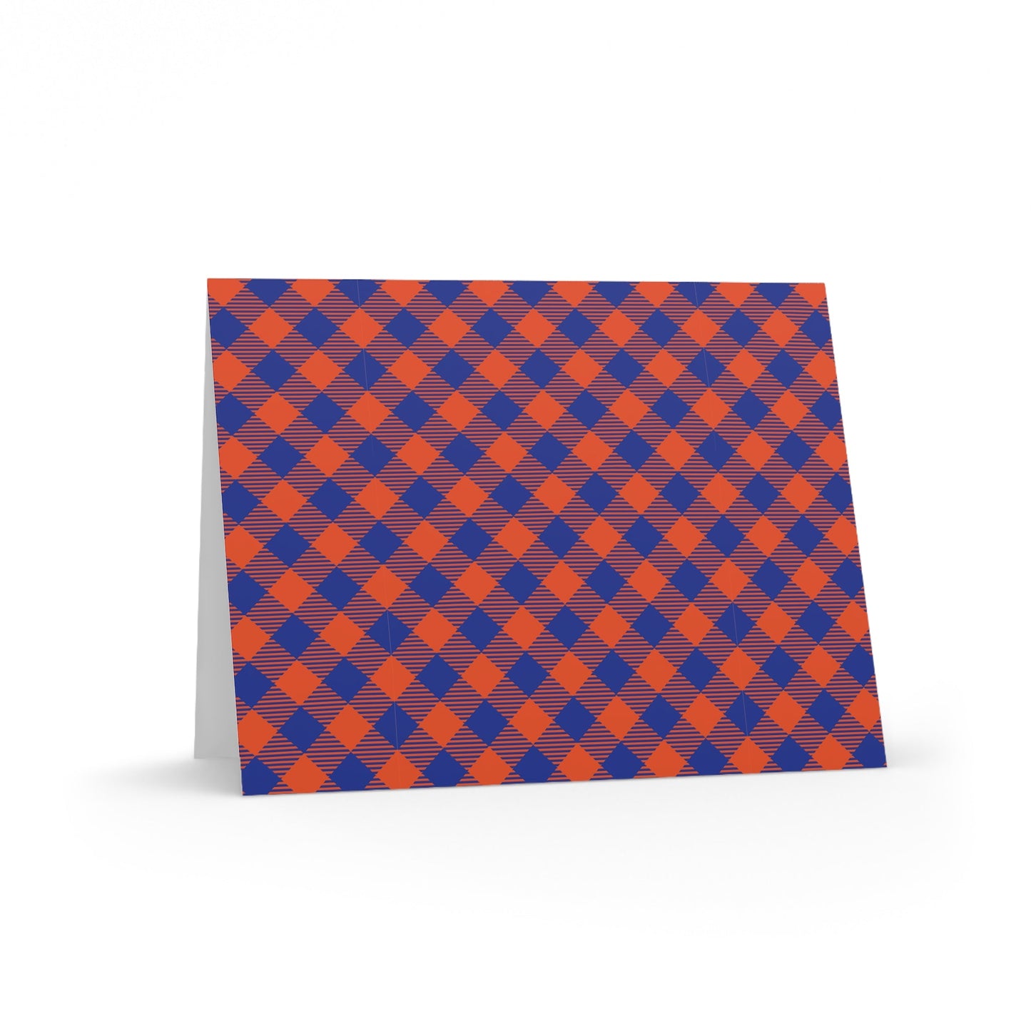 Notecards Set | Bright Blue & Orange | Gingham