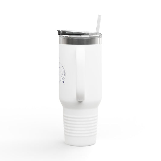 NYP 40oz Insulated Travel Mug with Handle | Raccoon Umbrella