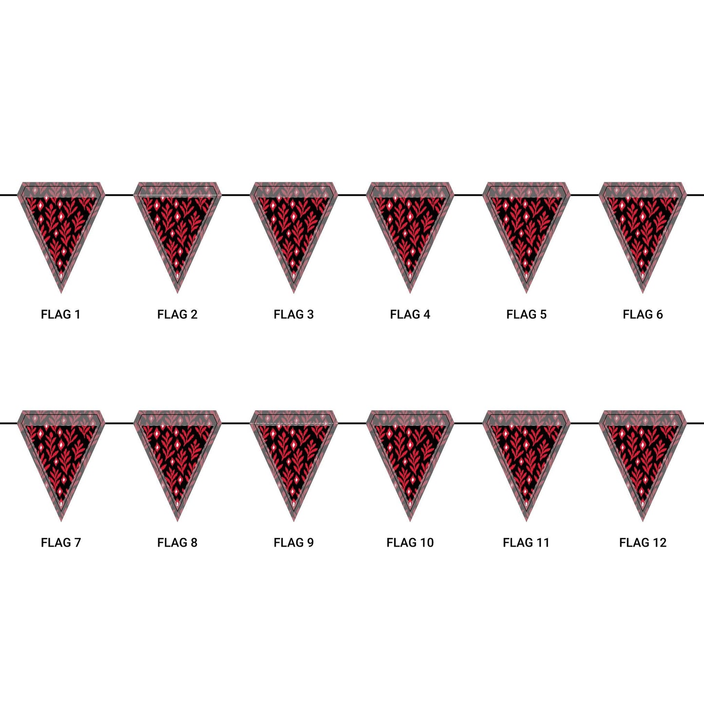 Flag Garland | Red & Black | Laurel