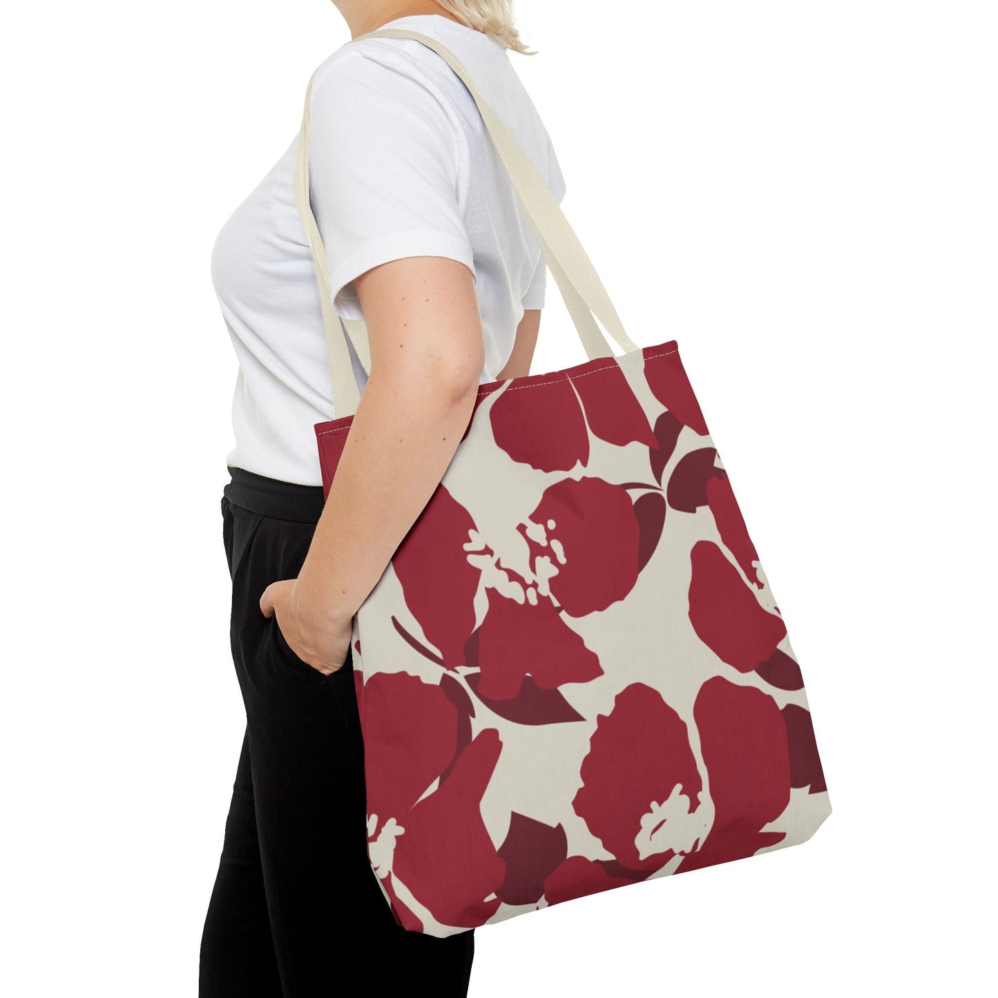Tote Bag | Maroon & White | Poppy