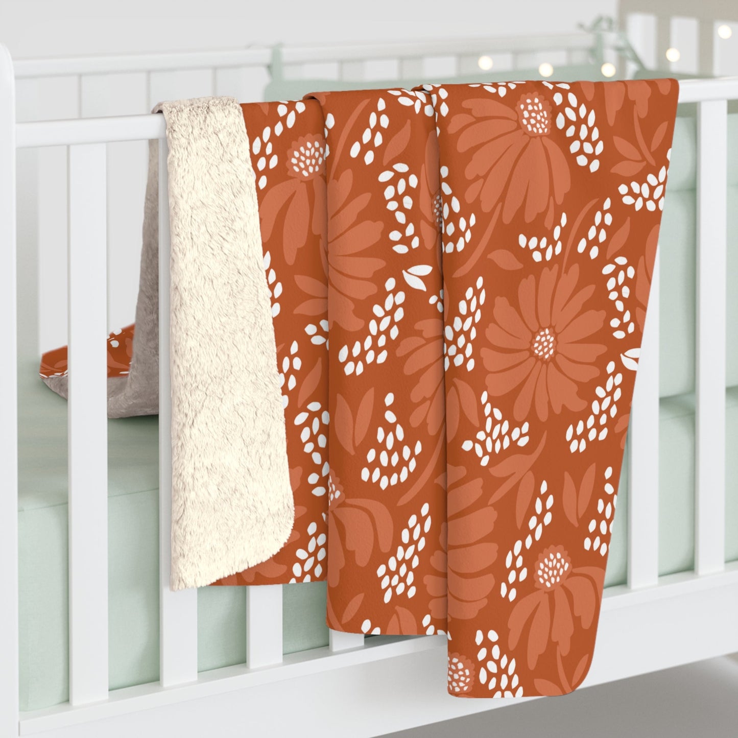 Sherpa Blanket | Dark Orange & White | Bellis
