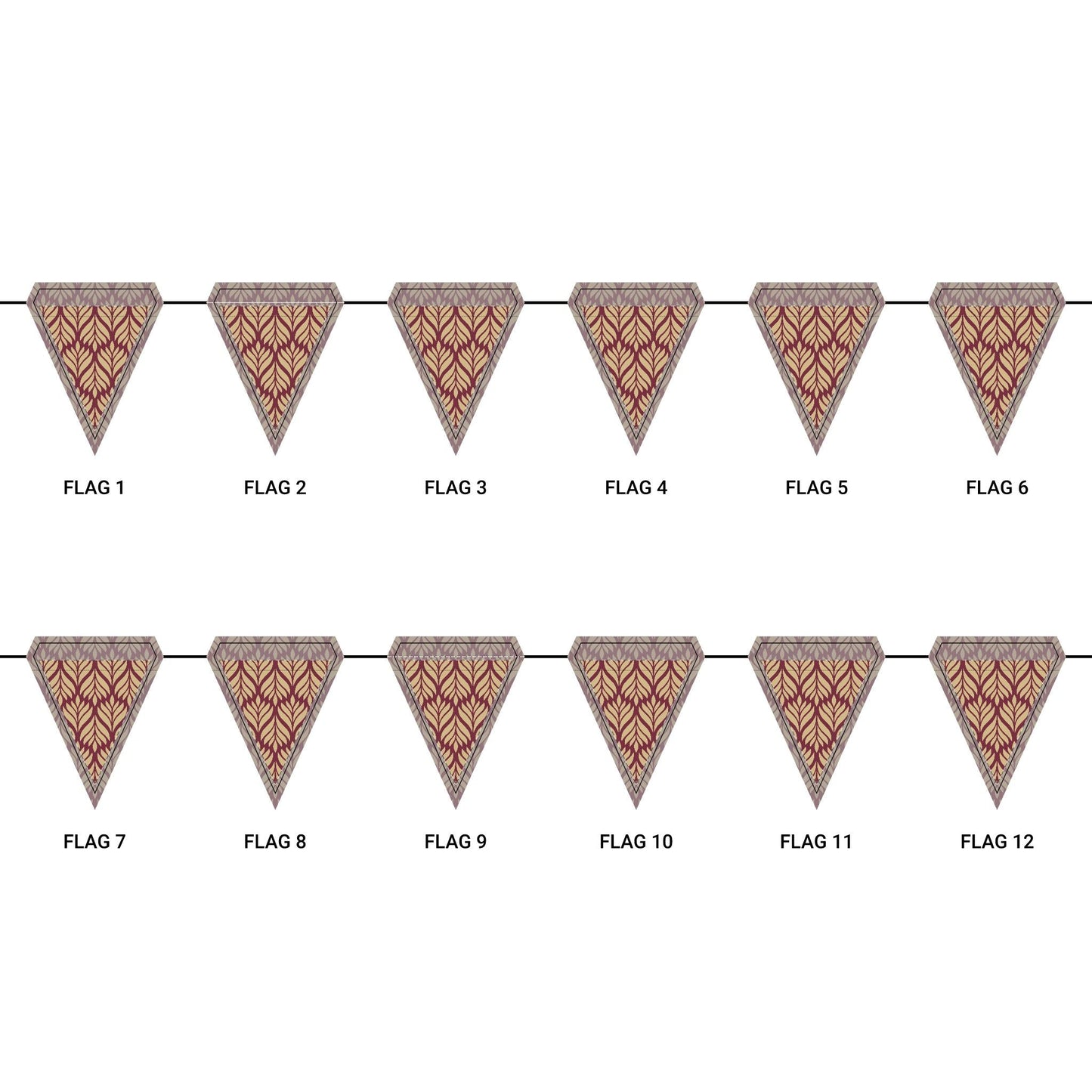 Flag Garland | Maroon & Gold | Palm