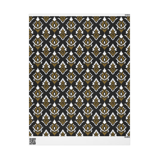 Gift Wrap | Black & Gold | Ikat
