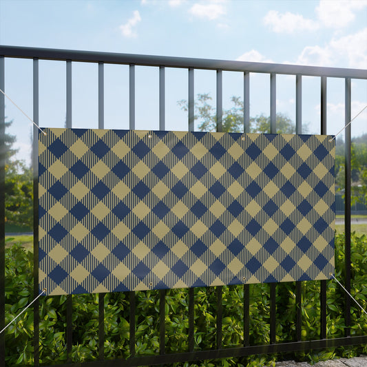 Banner | Gold & Blue | Gingham