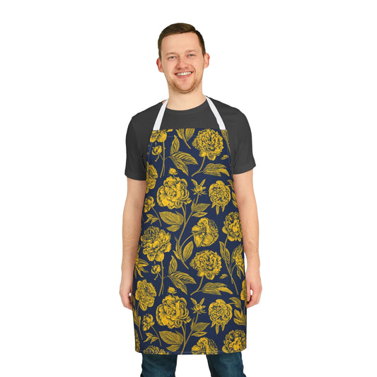 Apron | Yellow & Blue | Peony