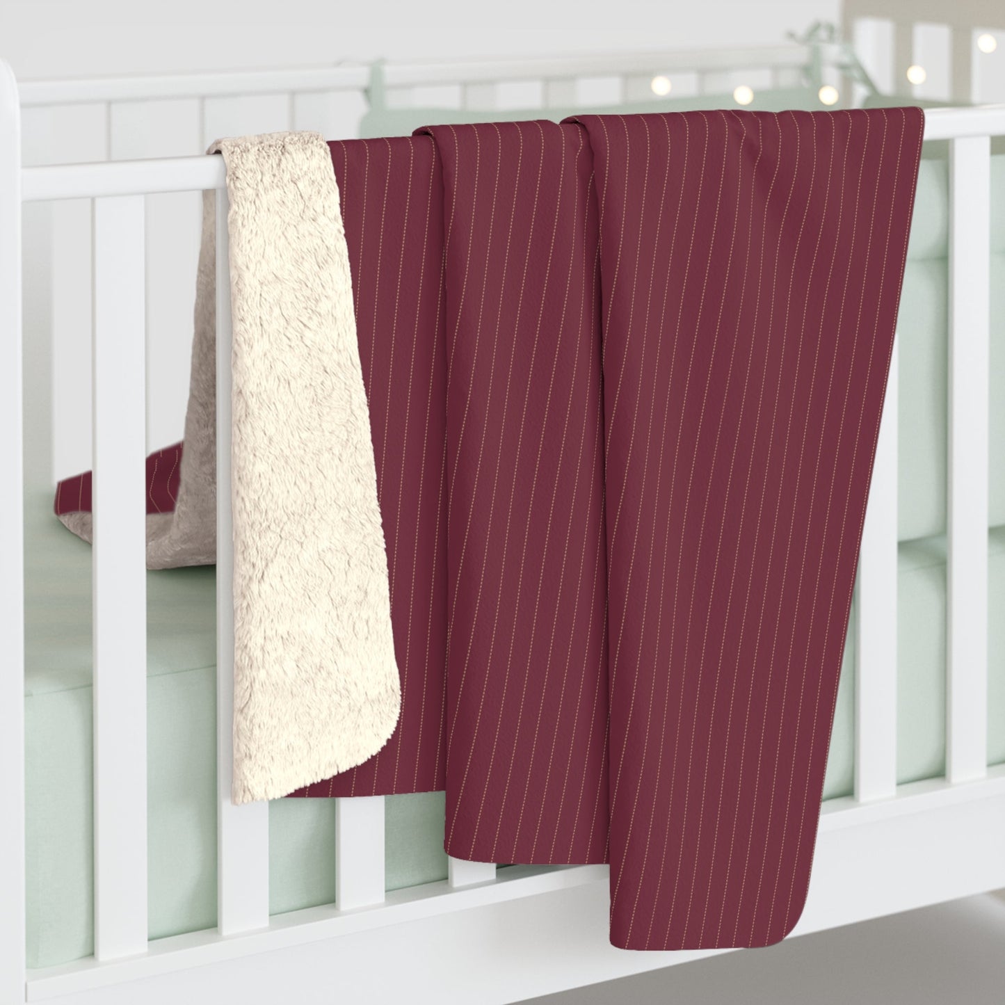 Sherpa Blanket | Maroon & Gold | Pinstripe