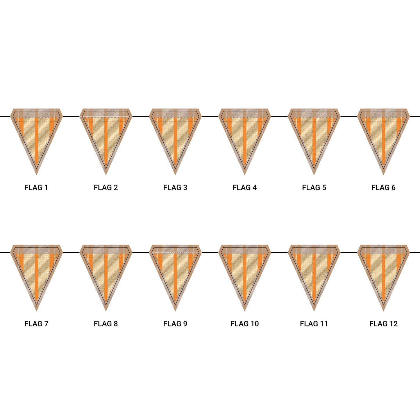 Flag Garland | Orange & White | Stripe