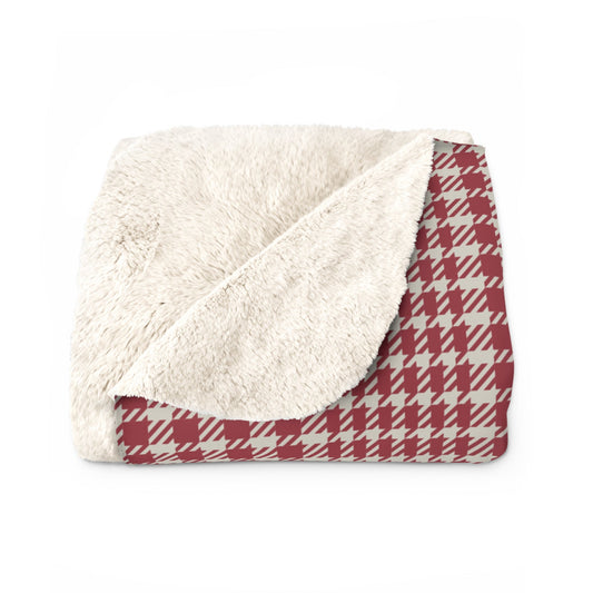 Sherpa Blanket | Maroon & White | Tweed