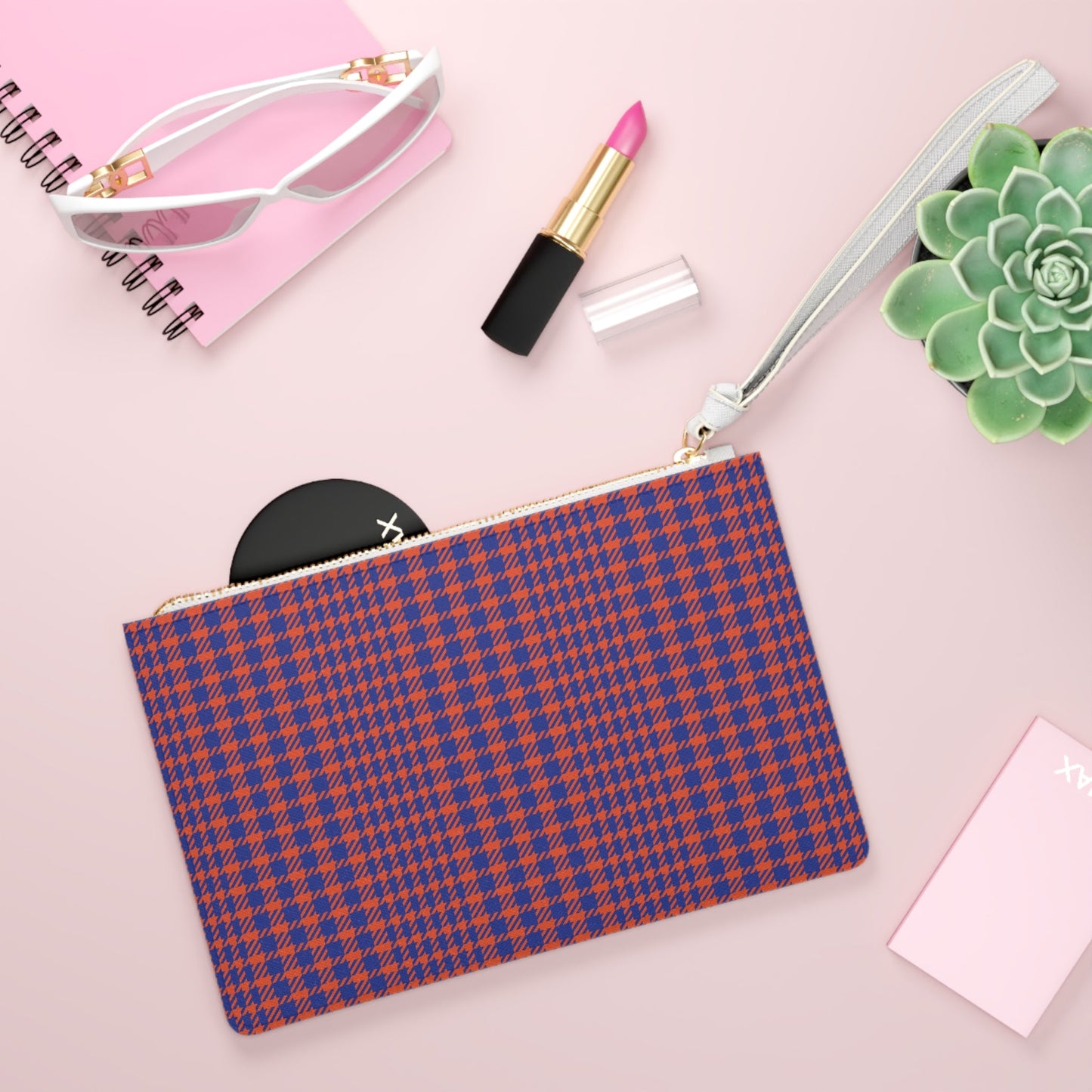 Clutch Bag | Bright Blue & Orange | Tweed