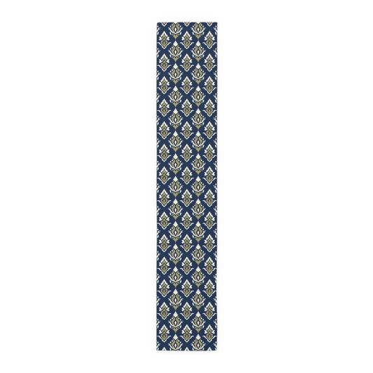 Table Runner | Blue & Gold | Ikat