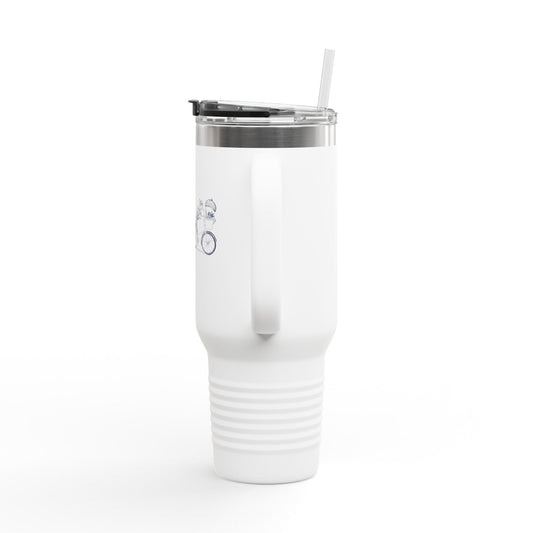 NYP 40oz Insulated Travel Mug with Handle | Squirrel Bike