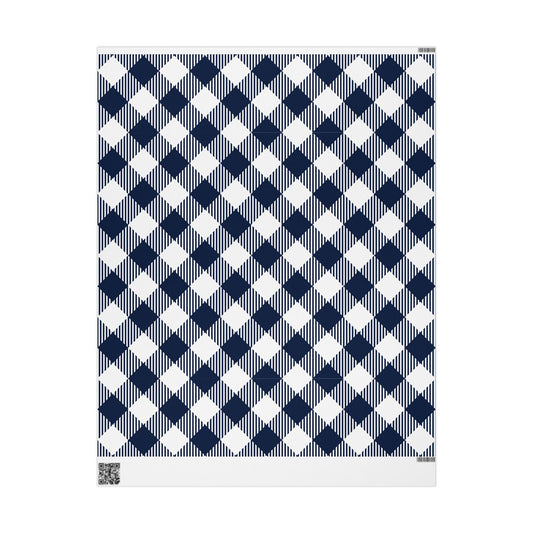 Gift Wrap | Navy & White | Gingham