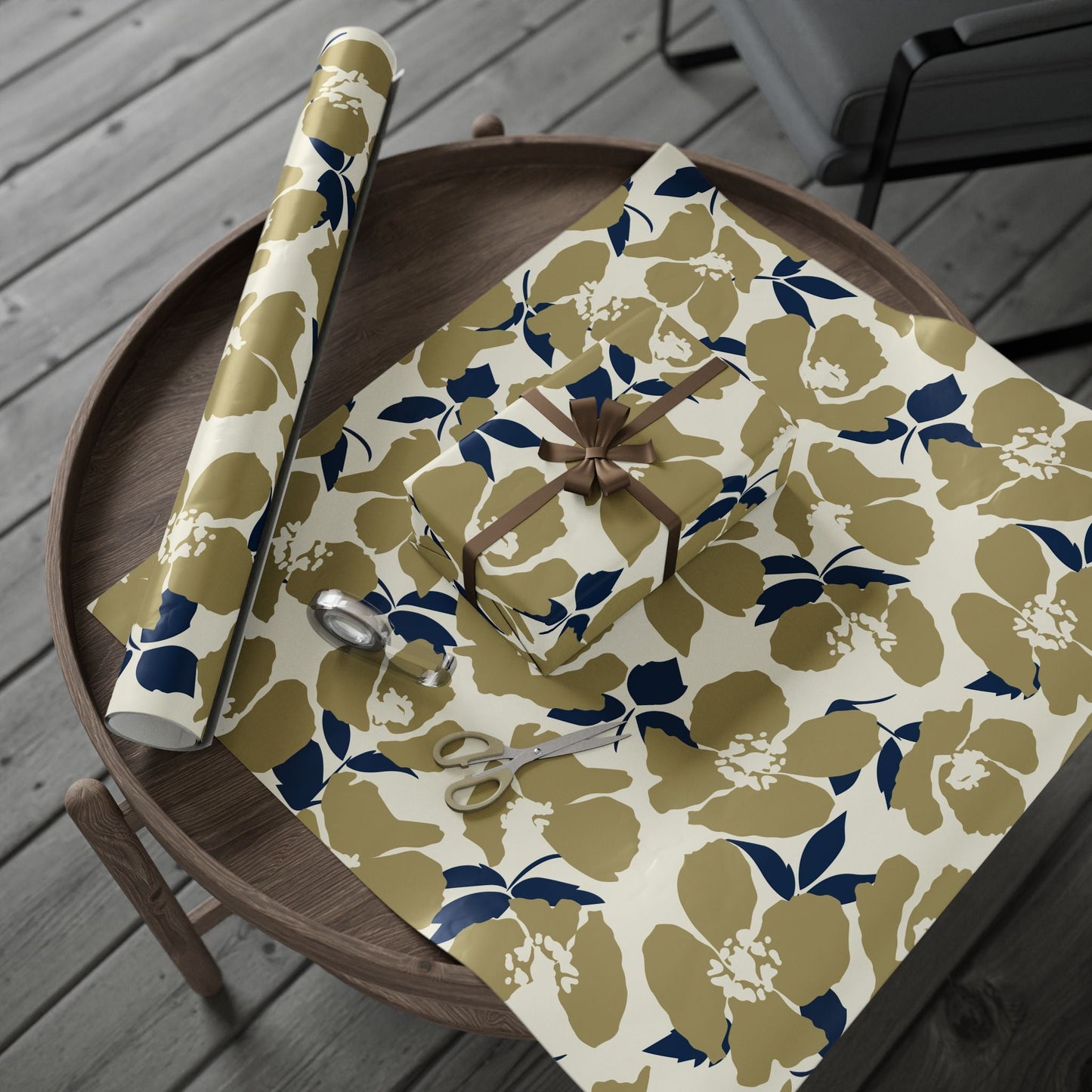 Gift Wrap | Blue & Gold | Poppy