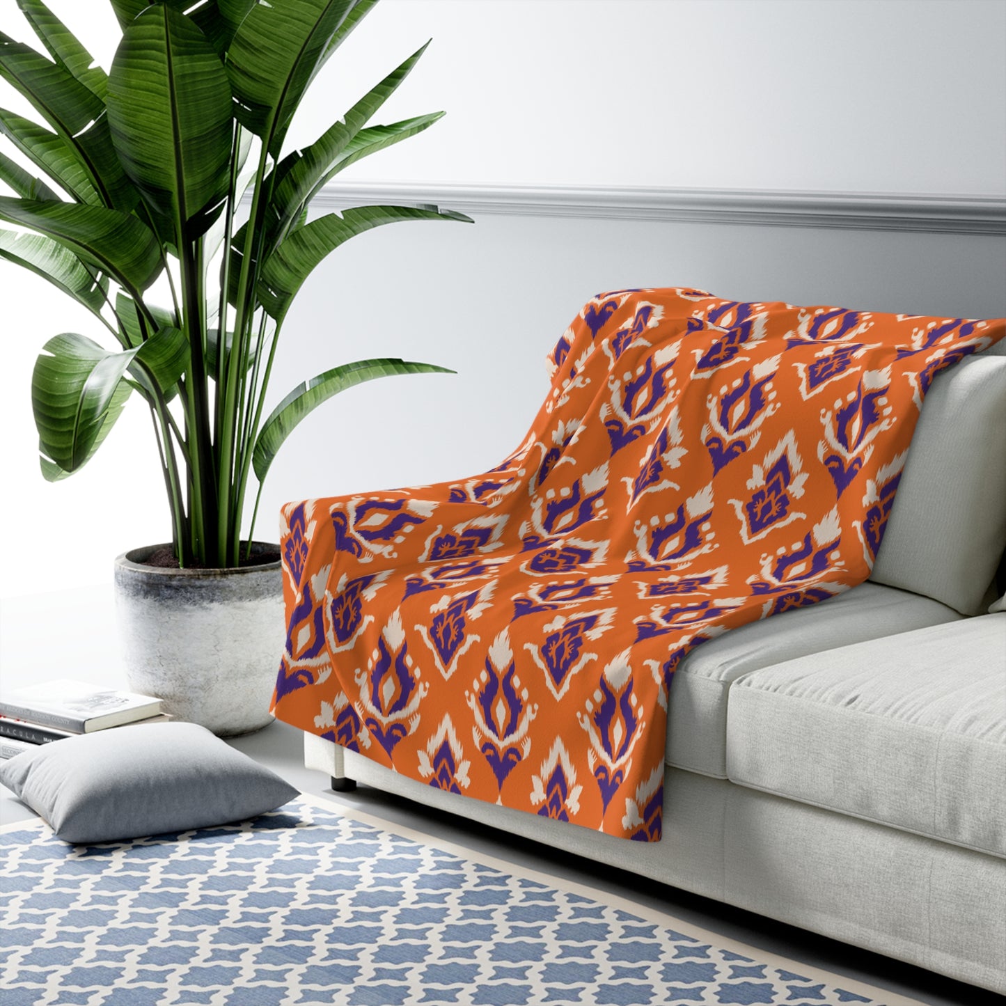 Sherpa Fleece Blanket | Clemson, South Carolina | Ikat