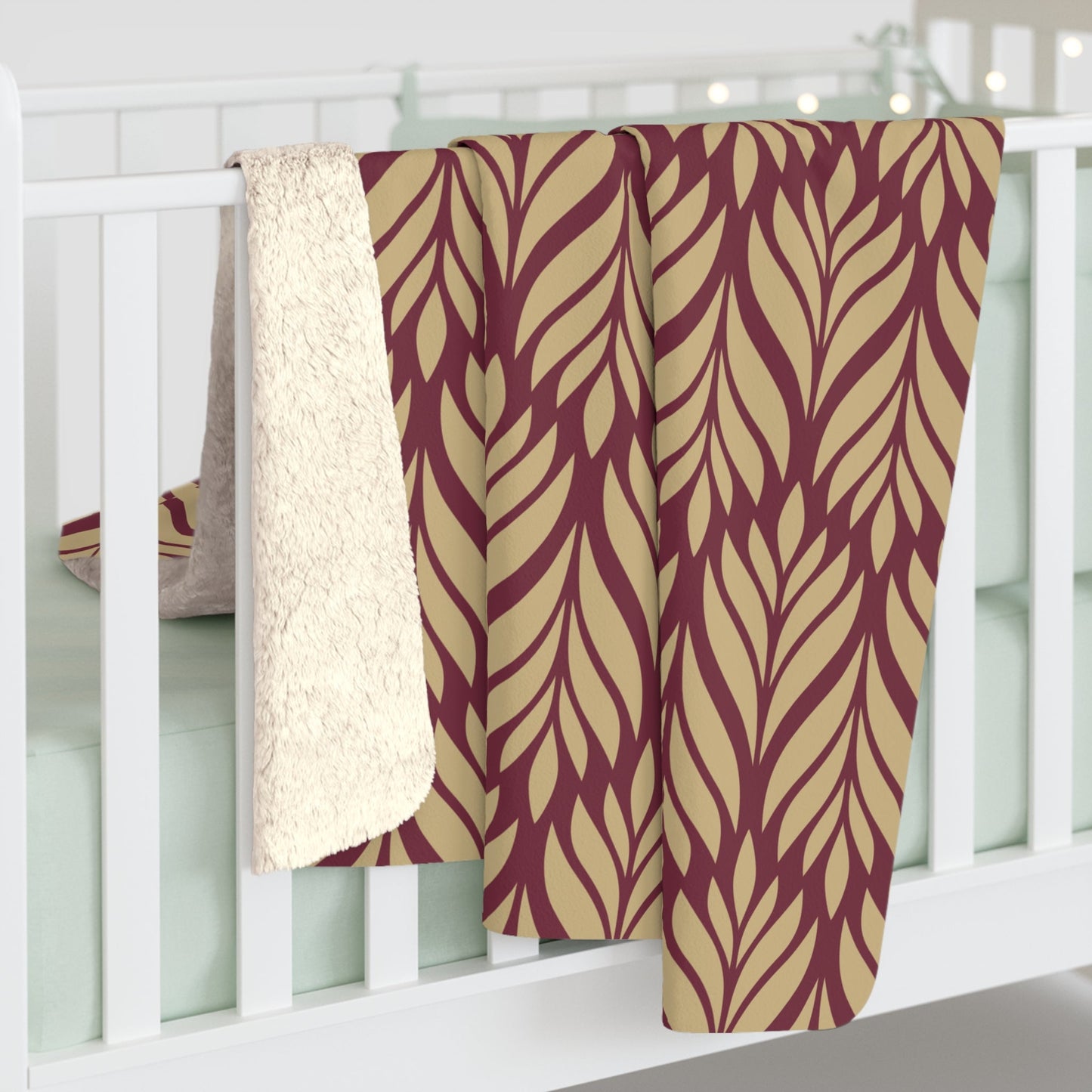 Sherpa Blanket | Maroon & Gold | Palm
