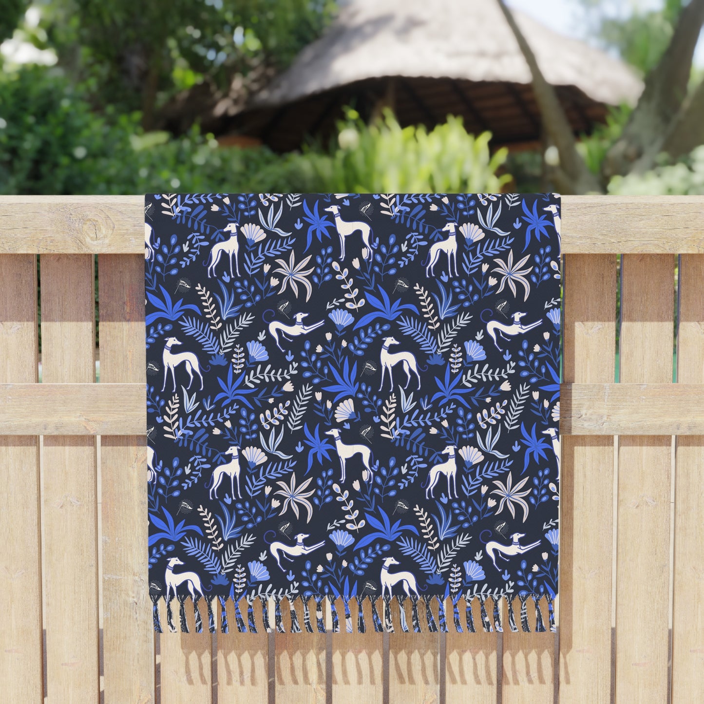 Boho Beach Towel | Greyhounds | Blue Fern