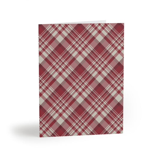 Notecards Set | Maroon & White | Tartan