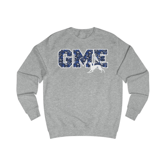 Adult Crewneck Sweatshirt | Greyhounds | Fern Quilt Blue