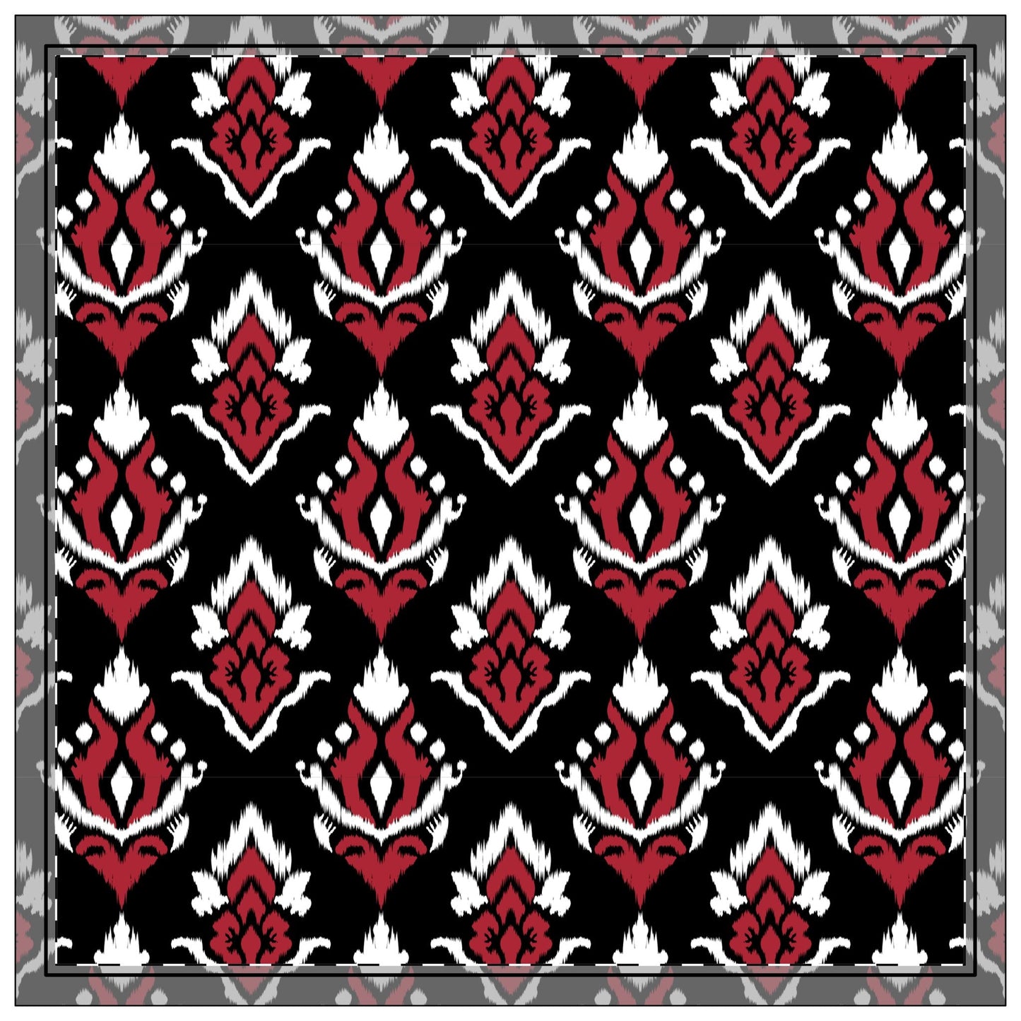 Napkin 4-set | Red & Black | Ikat