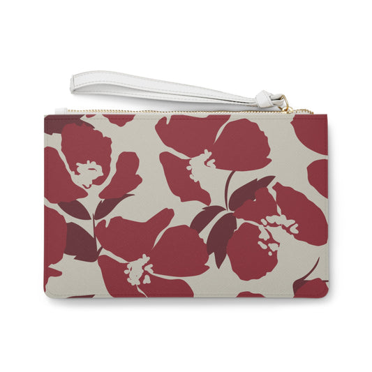 Clutch Bag | Maroon & White | Poppy