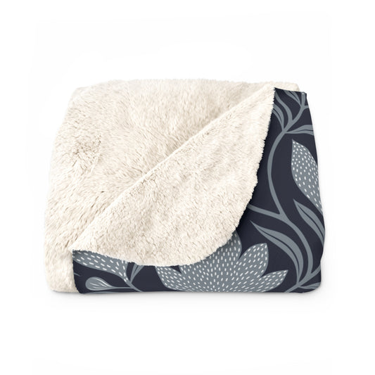 Sherpa Fleece Blanket- Personalized | Navy & White | Magnolia