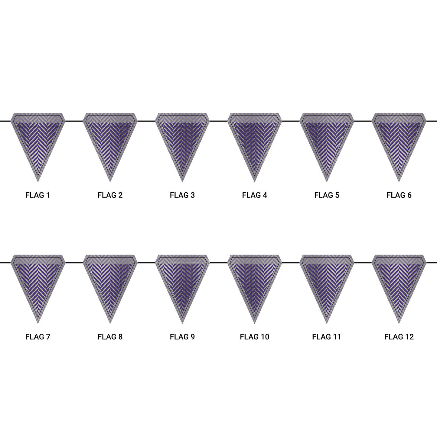 Flag Garland | Purple & Gold | Herringbone