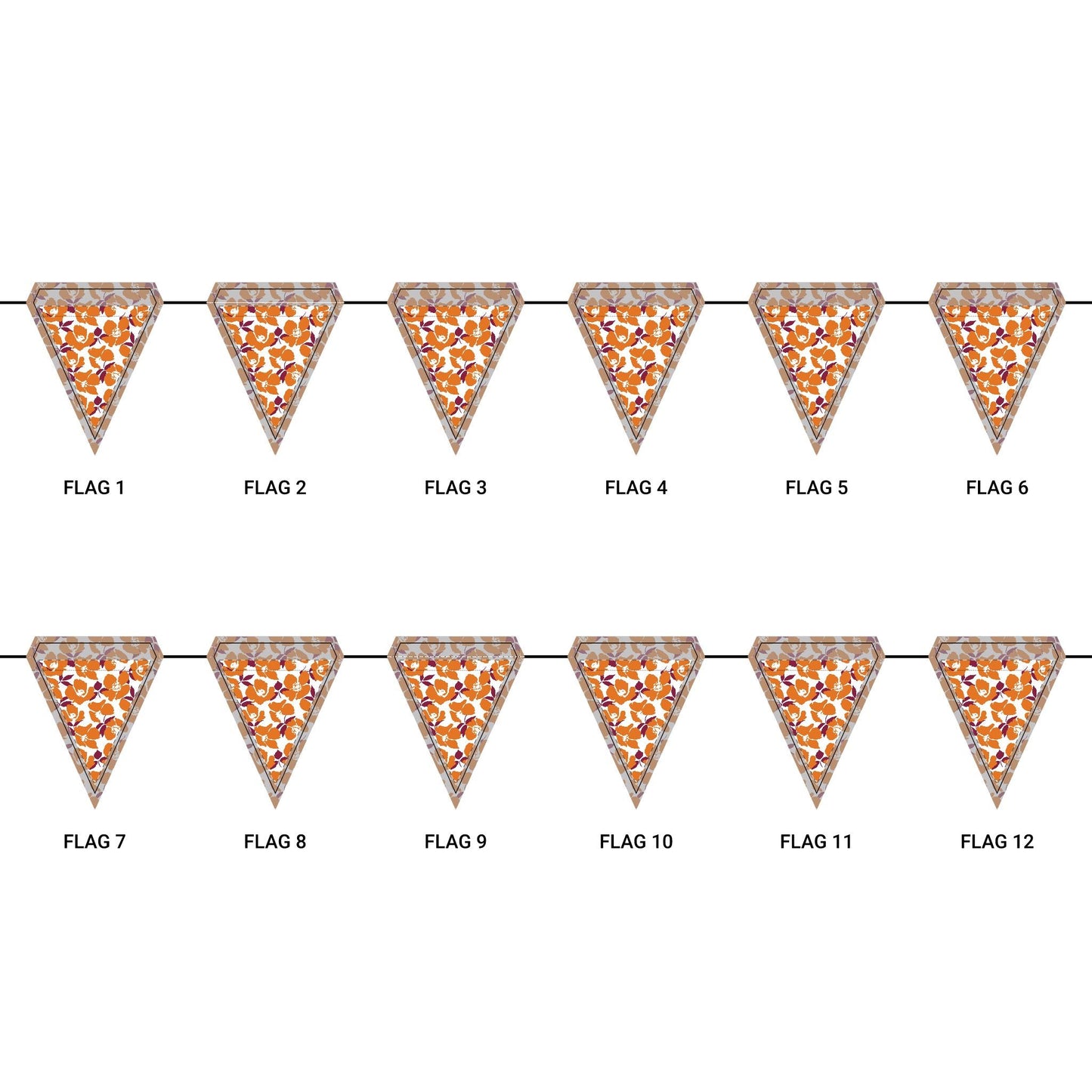 Flag Garland | Maroon & Orange | Poppy