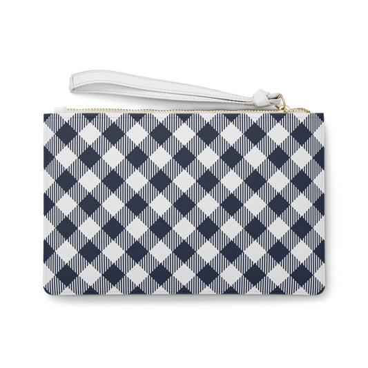 Clutch Bag | Navy & White | Gingham
