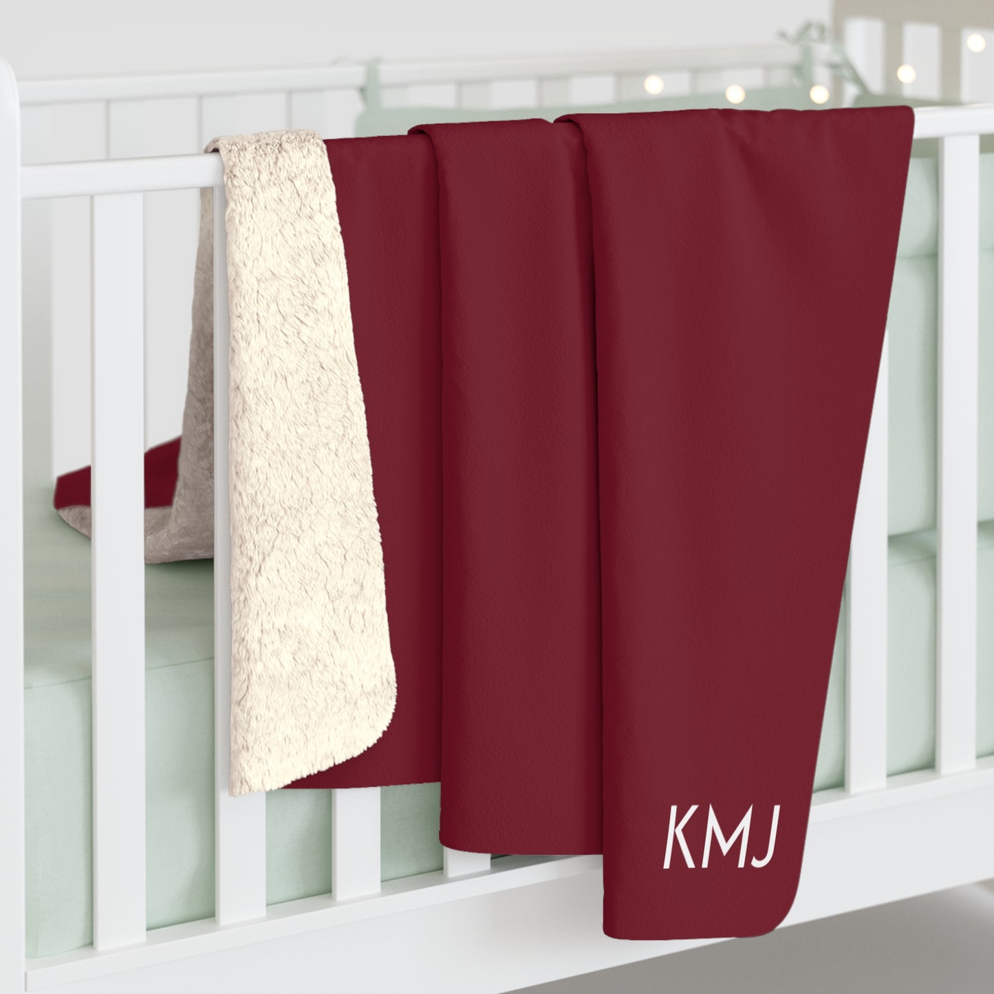 Sherpa Fleece Blanket- Personalized | Red & Yellow | Dark
