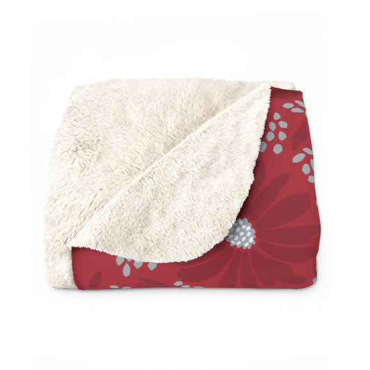 Sherpa Blanket | Red & Gray | Bellis
