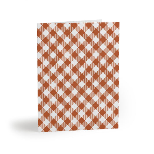 Notecards | Dark Orange & White | Gingham