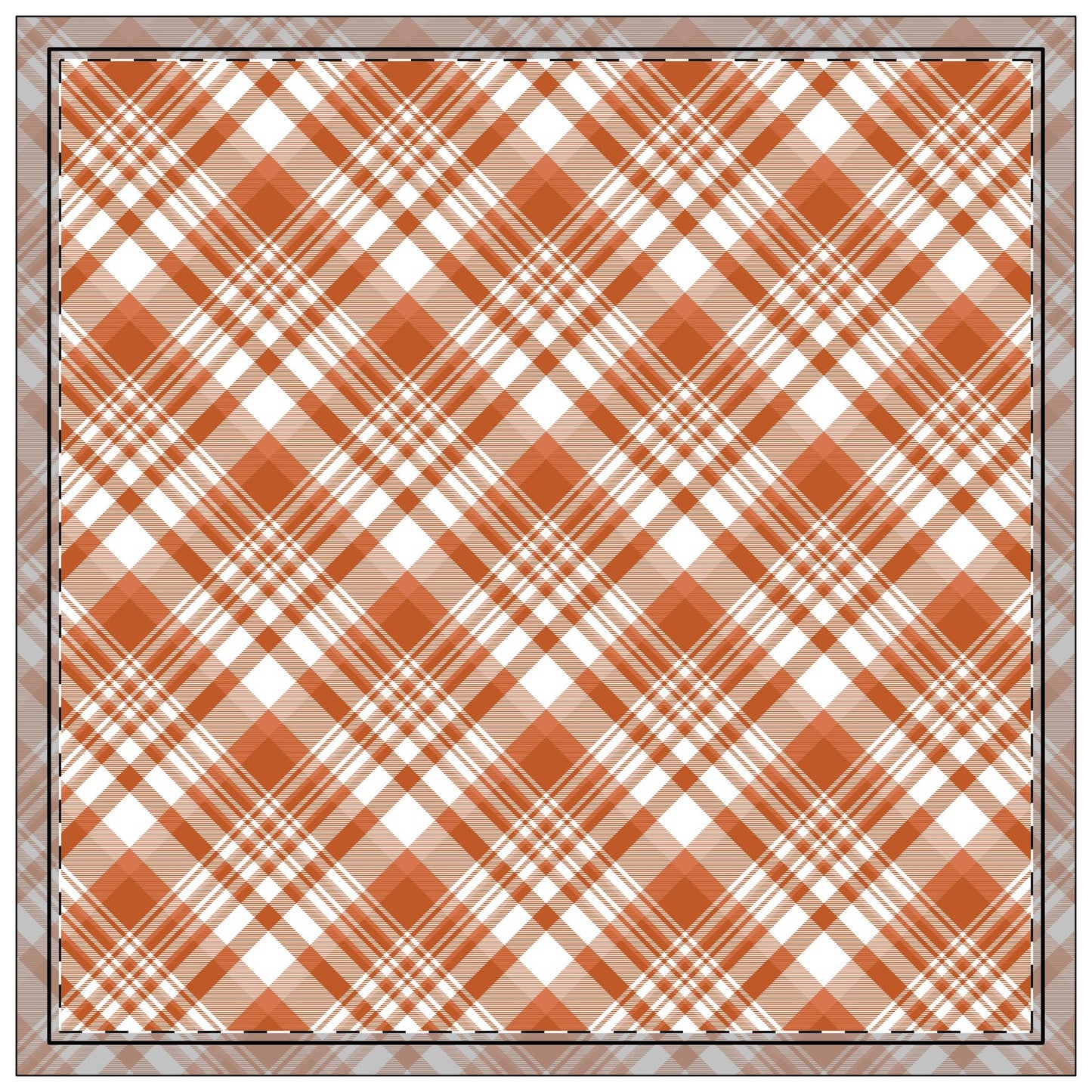 Napkins | Dark Orange & White | Tartan