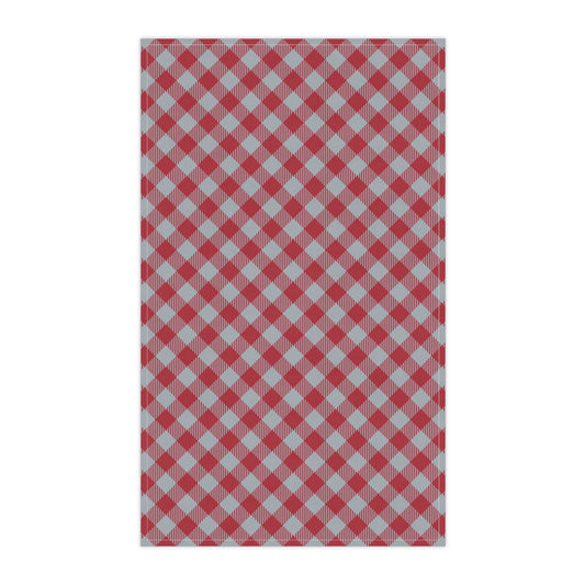 Tea Towels | Red & Gray | Gingham