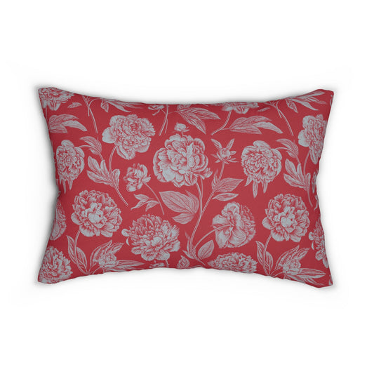Pillow | Red & Gray | Peony