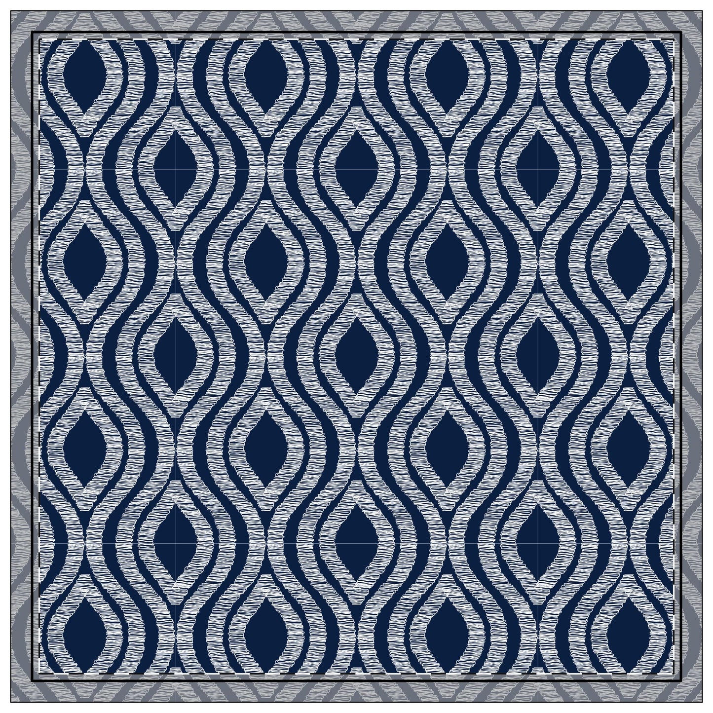 Napkin 4-set | Navy & White | Ogee