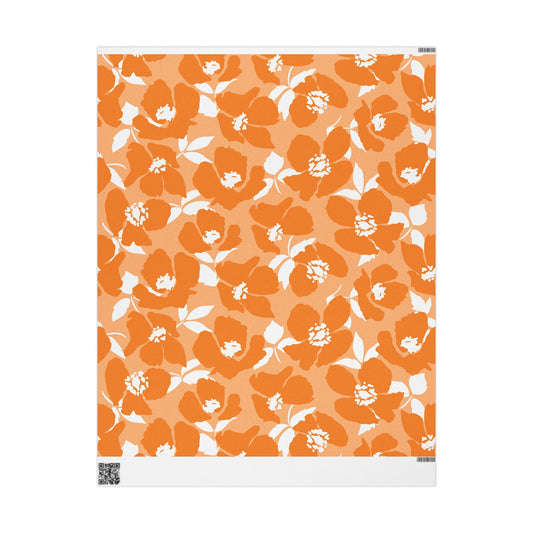 Gift Wrap | Orange & White | Poppy