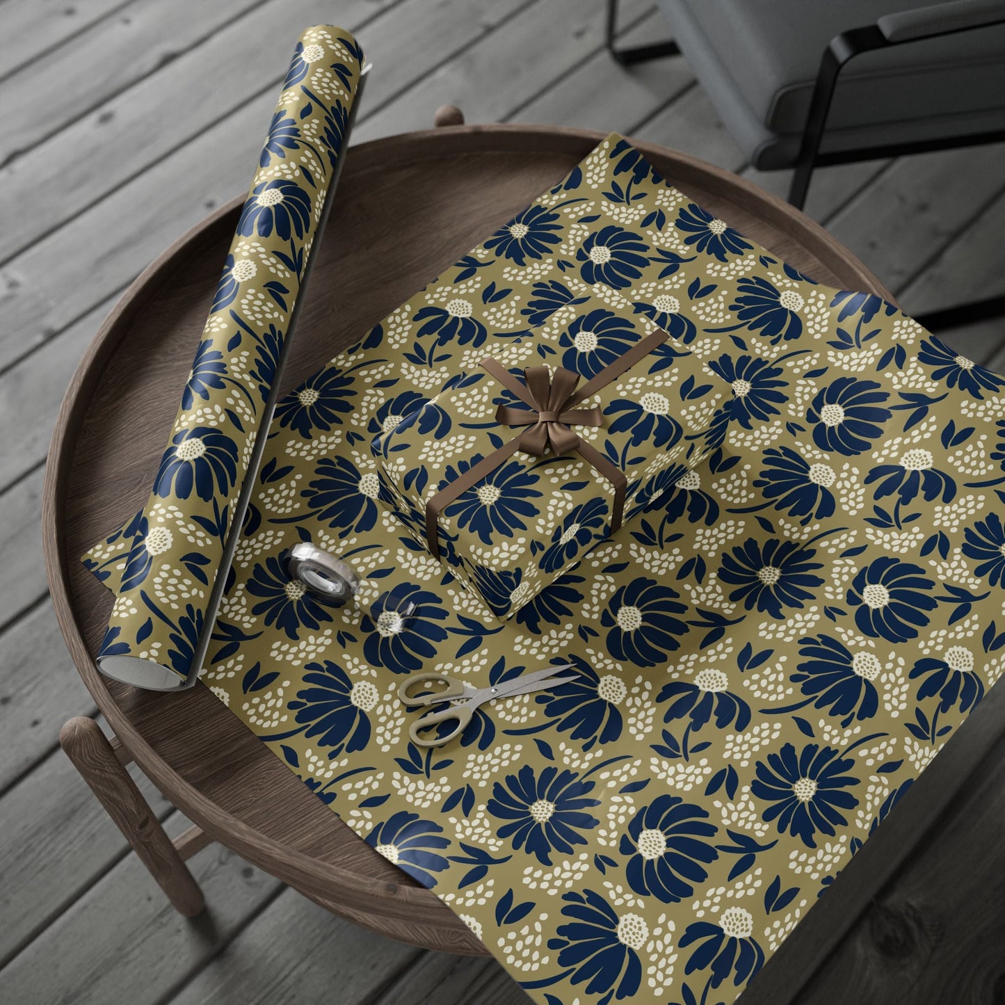 Gift Wrap | Blue & Gold | Bellis