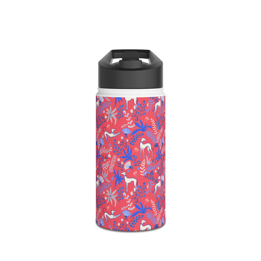 Insulated Water Bottle | Greyhounds | Pink Fern
