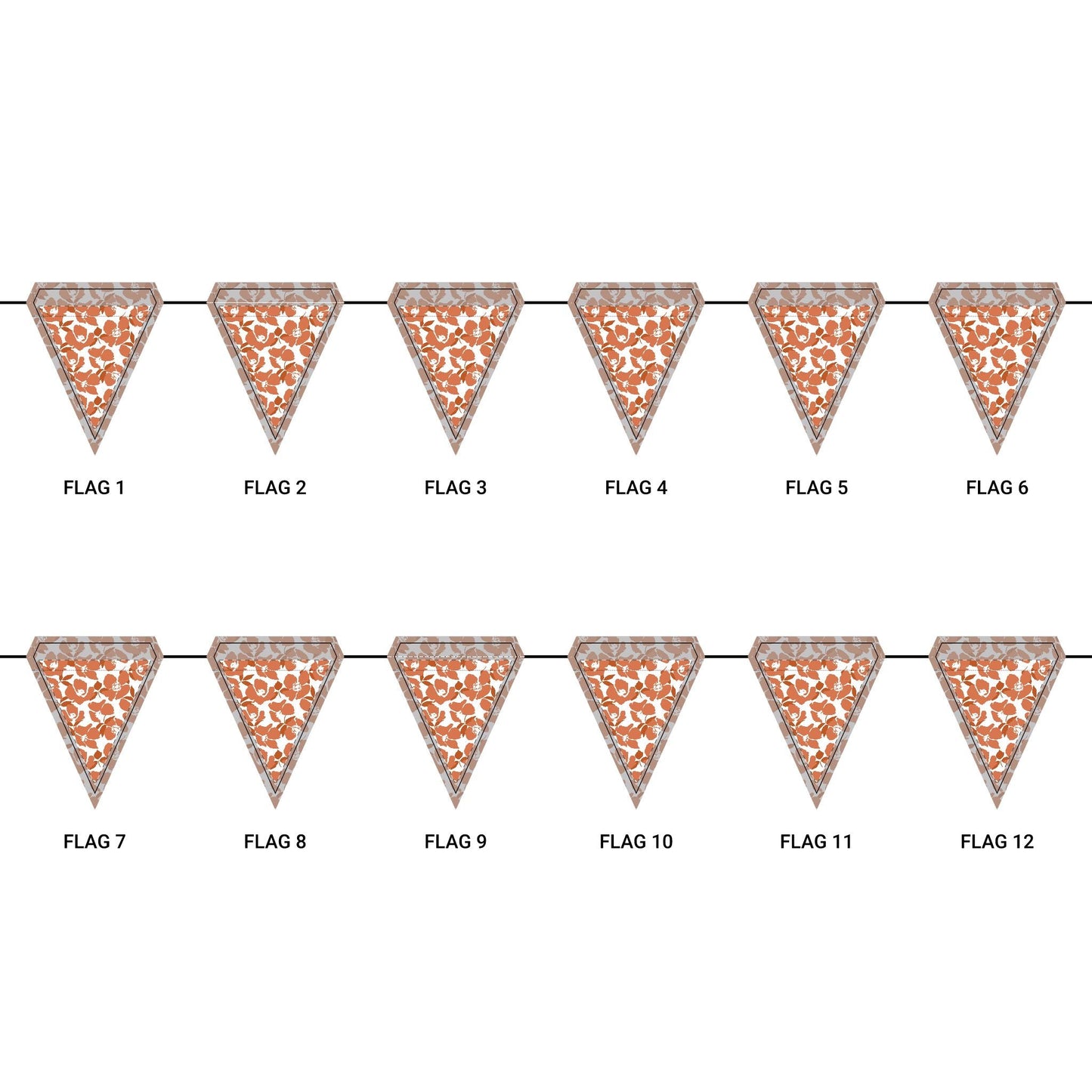 Flag Garland | Dark Orange & White | Poppy