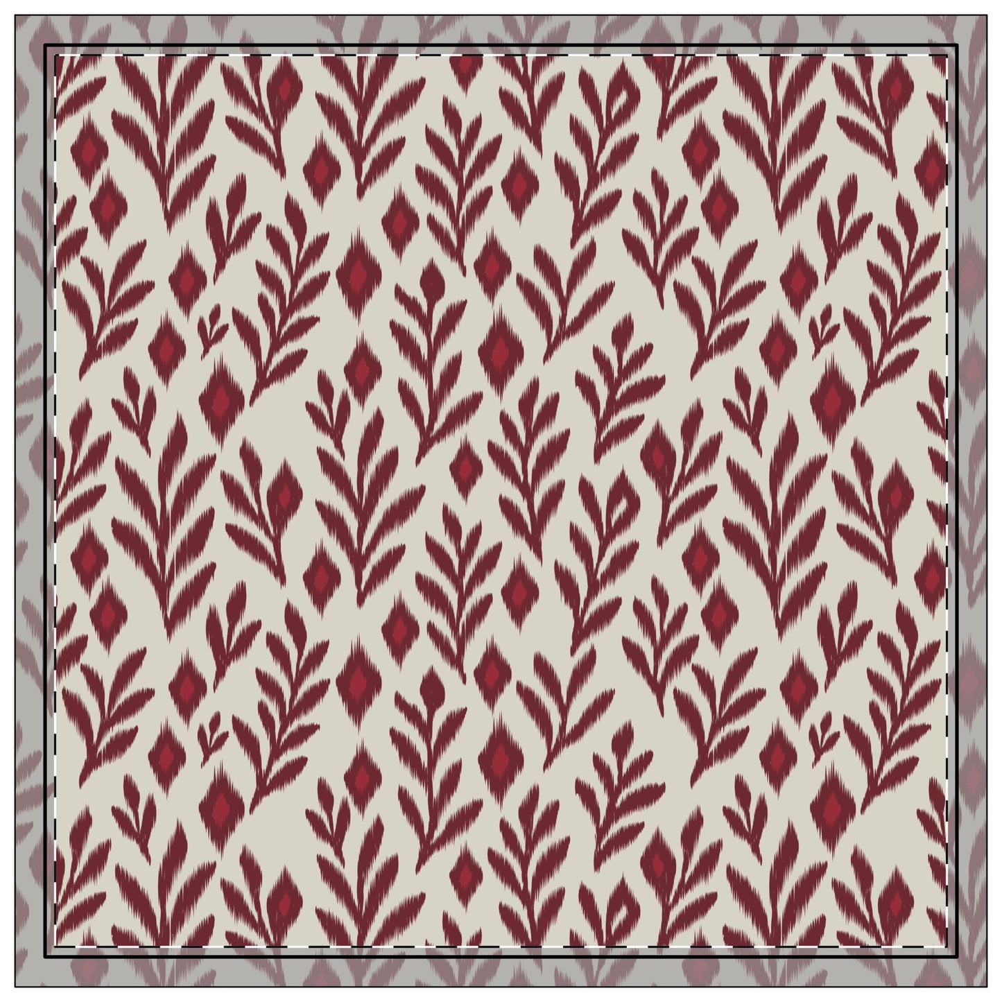 Napkin 4-set | Maroon & White | Laurel