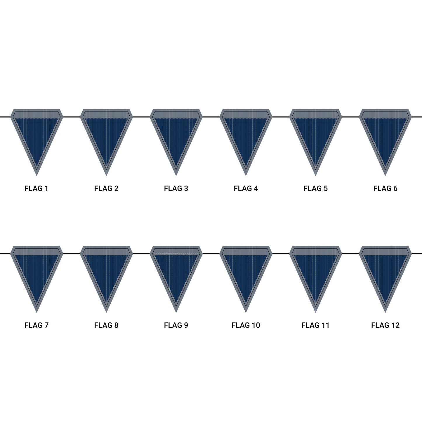 Flag Garland | Gold & Blue | Pinstripe